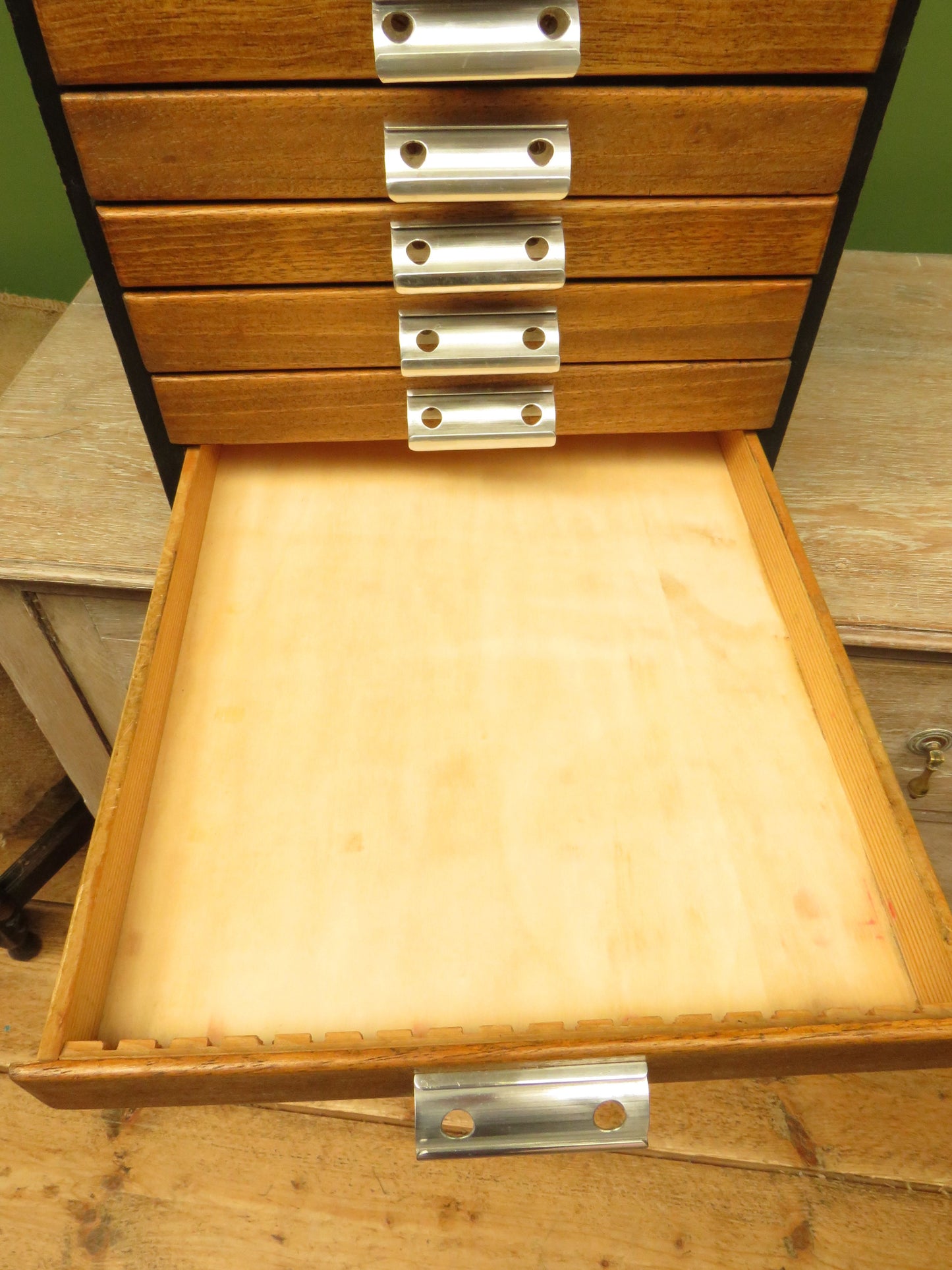 Handmade Tabletop Watchmakers Chest or Stationery Filing Drawers