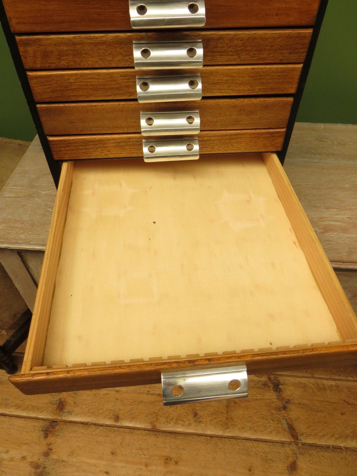 Handmade Tabletop Watchmakers Chest or Stationery Filing Drawers