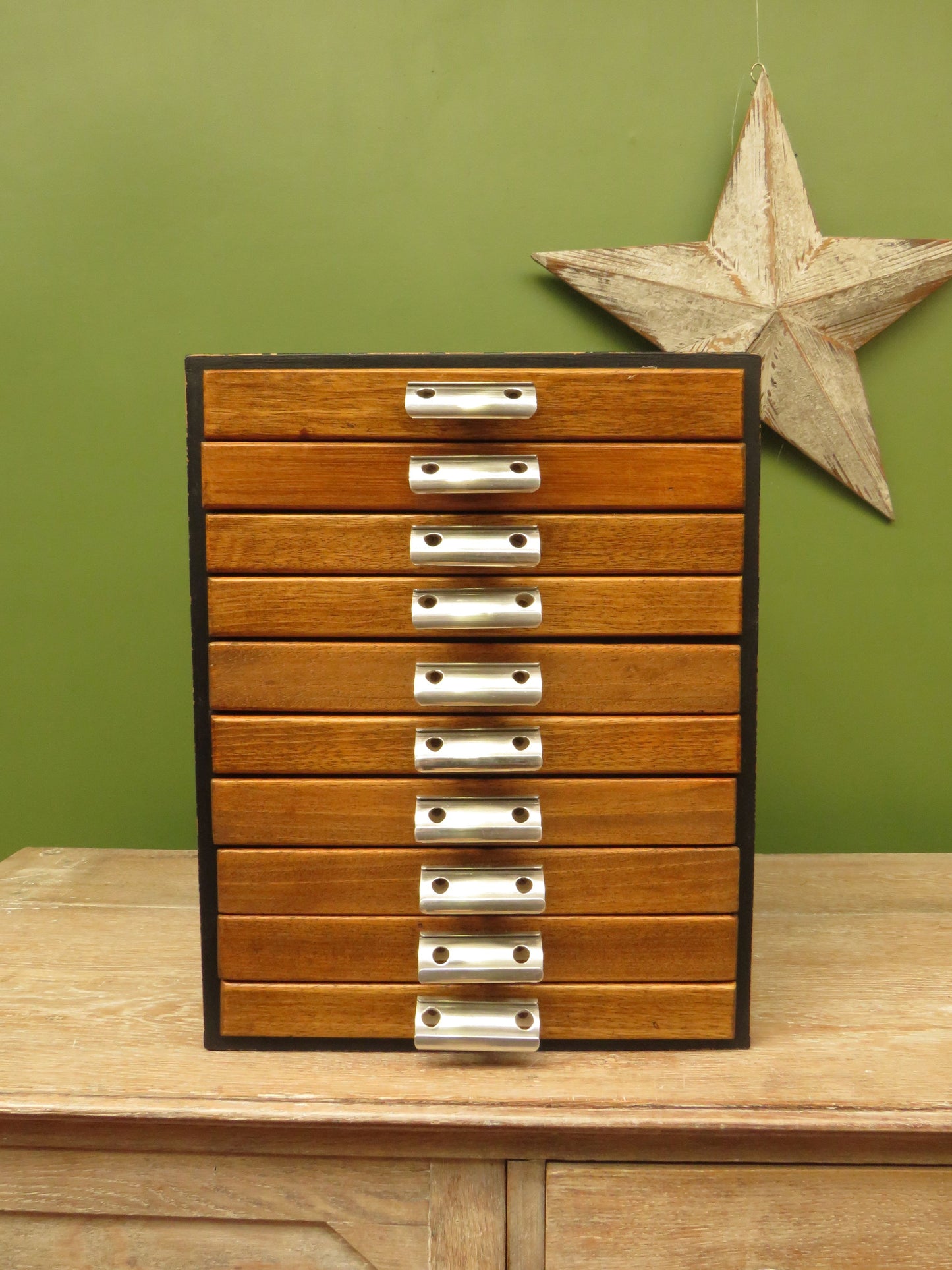 Handmade Tabletop Watchmakers Chest or Stationery Filing Drawers