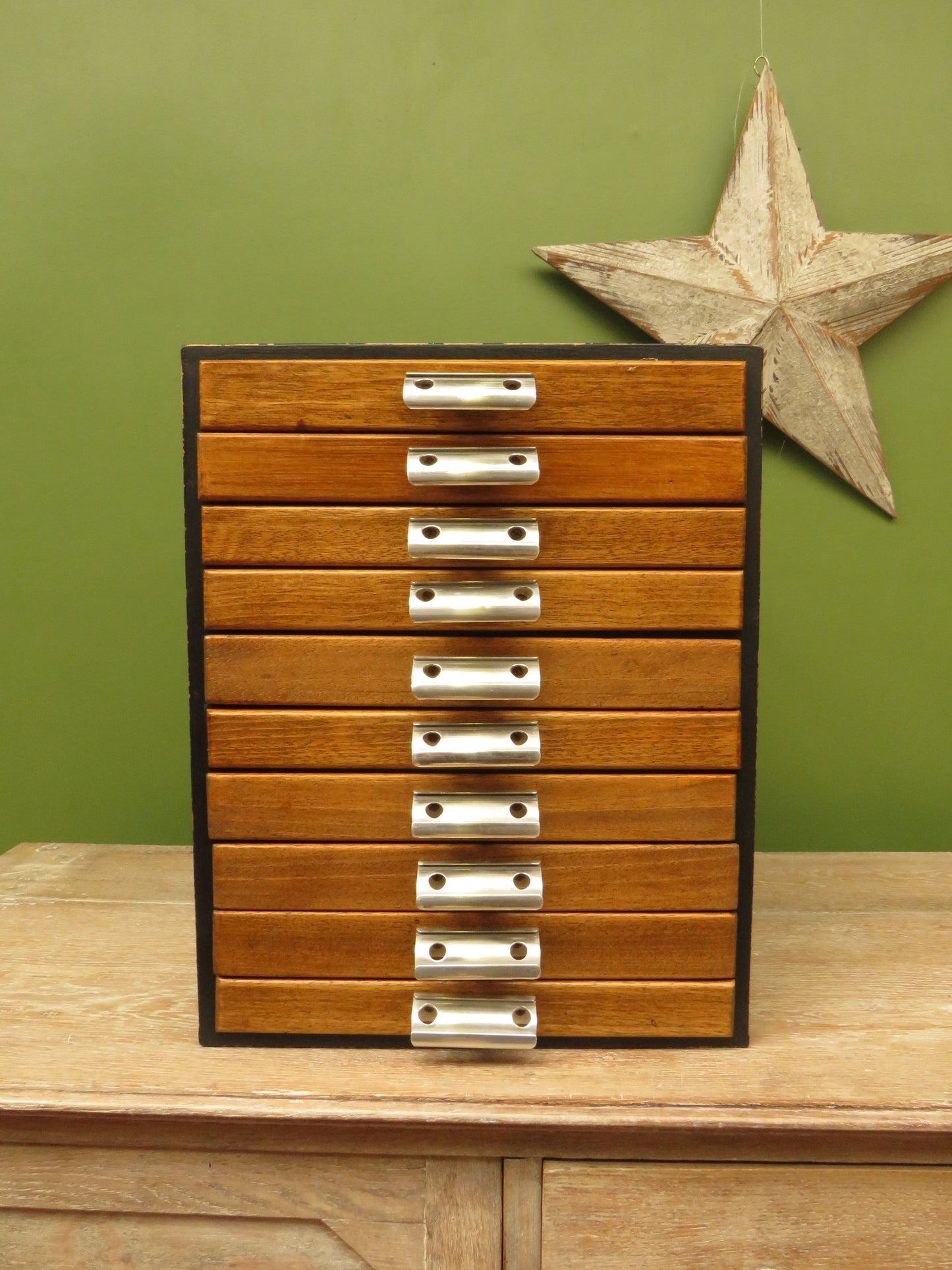 Handmade Tabletop Watchmakers Chest or Stationery Filing Drawers