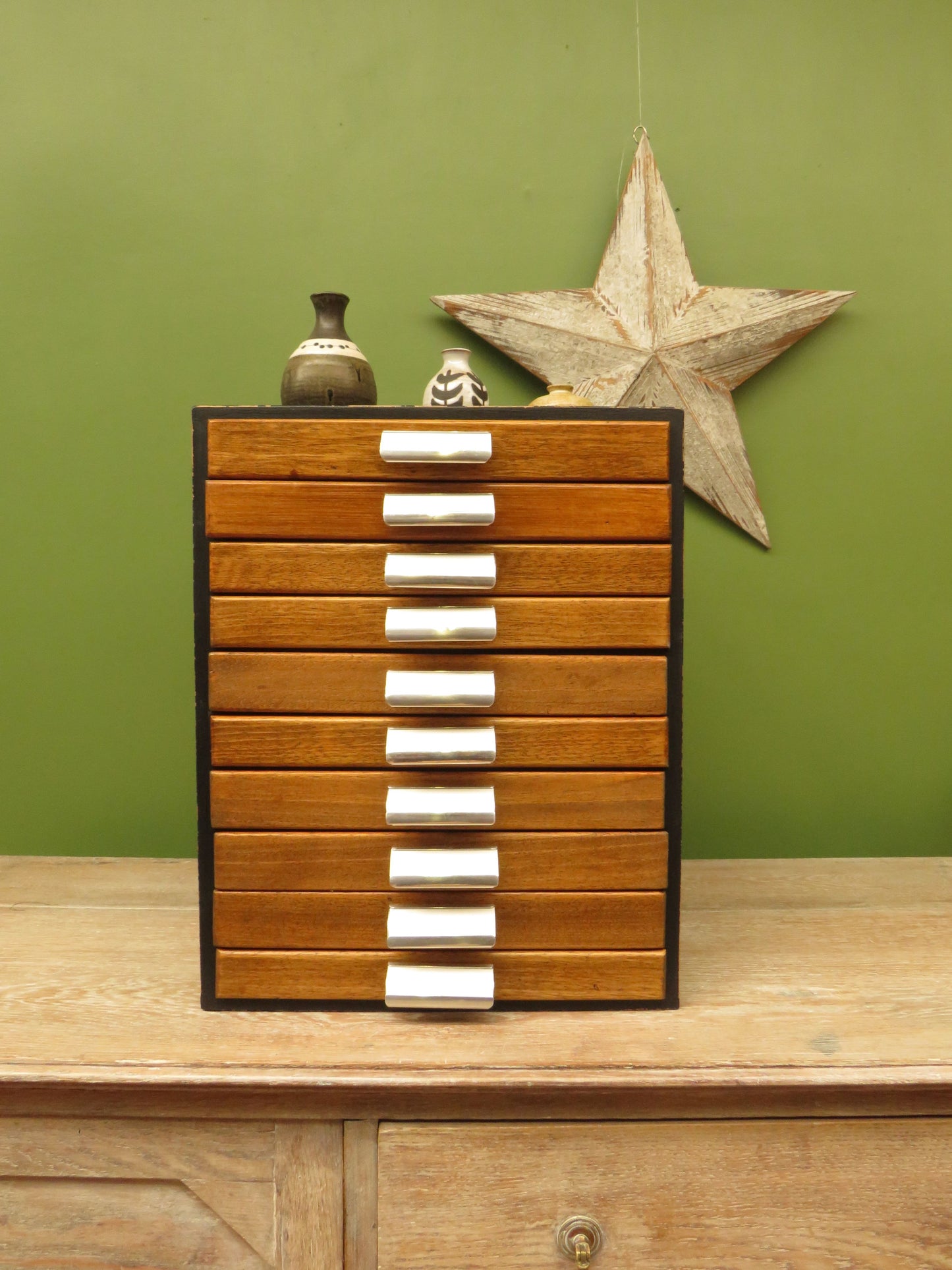 Handmade Tabletop Watchmakers Chest or Stationery Filing Drawers