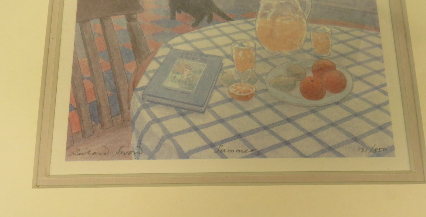 Richard Snow three framed cat prints