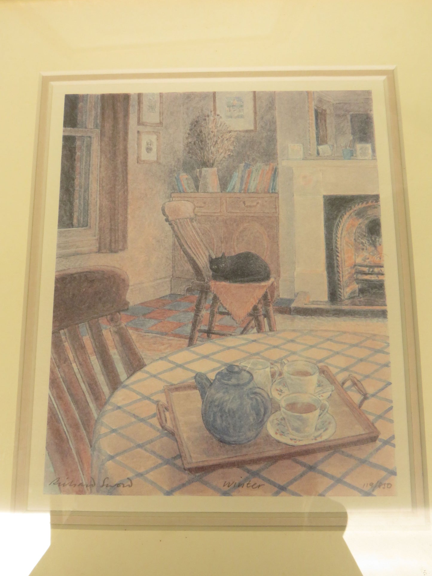 Richard Snow three framed cat prints
