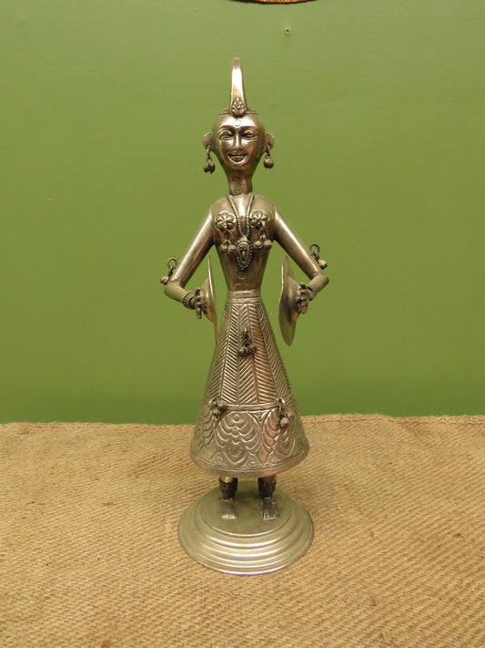 Vintage Indian Metal Musician Figurine