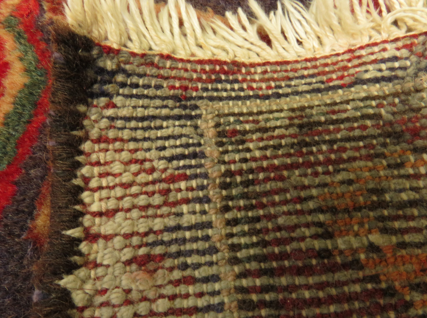 Vintage Traditional Turkish Rug in reds and blues