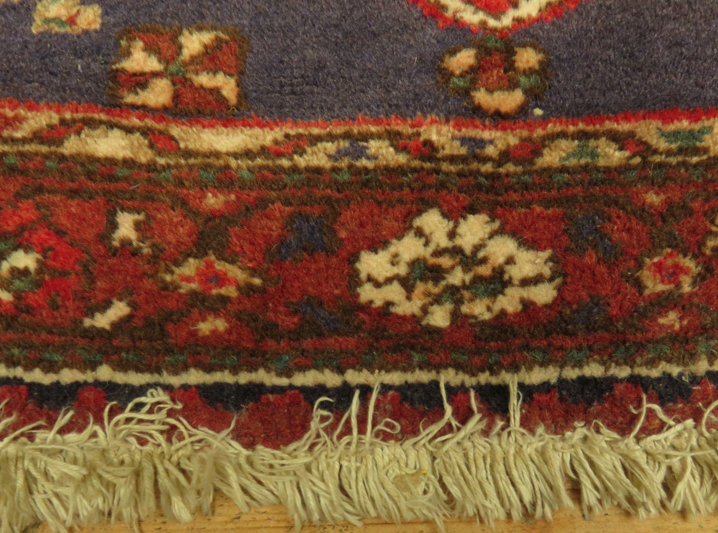Vintage Traditional Turkish Rug in reds and blues