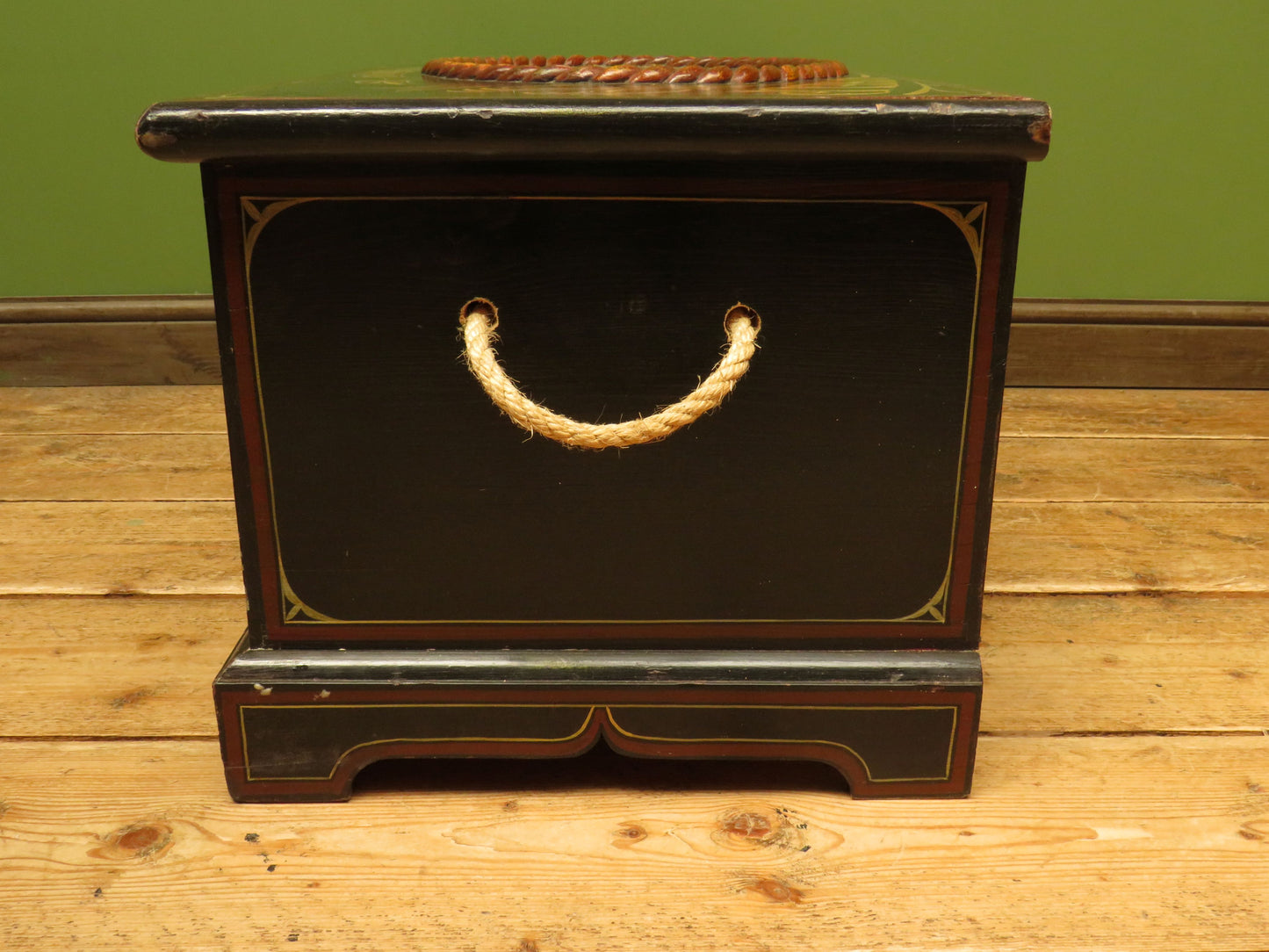 Hand Painted Nautical Themed Pine Trunk, Captain R.Phelp, Endeavour