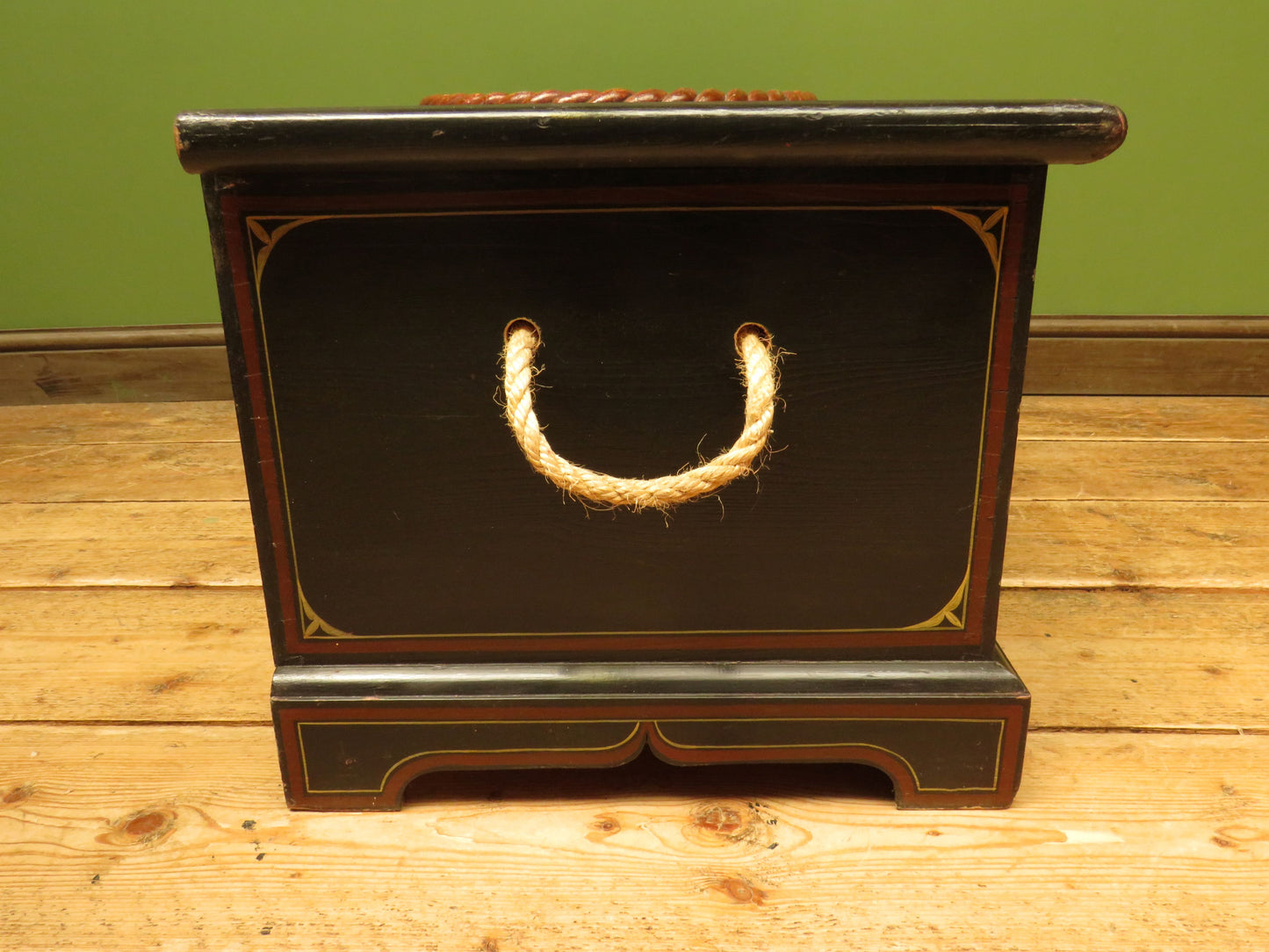 Hand Painted Nautical Themed Pine Trunk, Captain R.Phelp, Endeavour