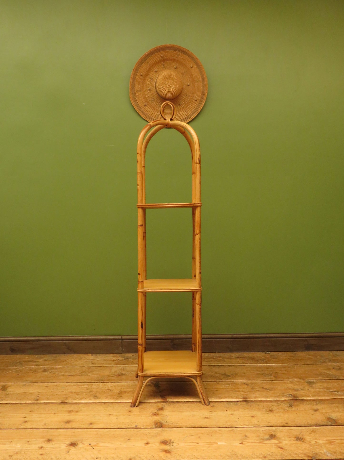 Vintage Mid Century Boho Tiki Bamboo Stand