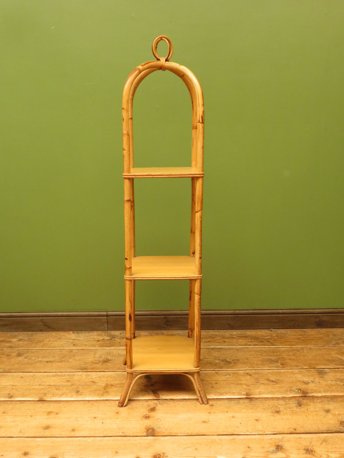 Vintage Mid Century Boho Tiki Bamboo Stand
