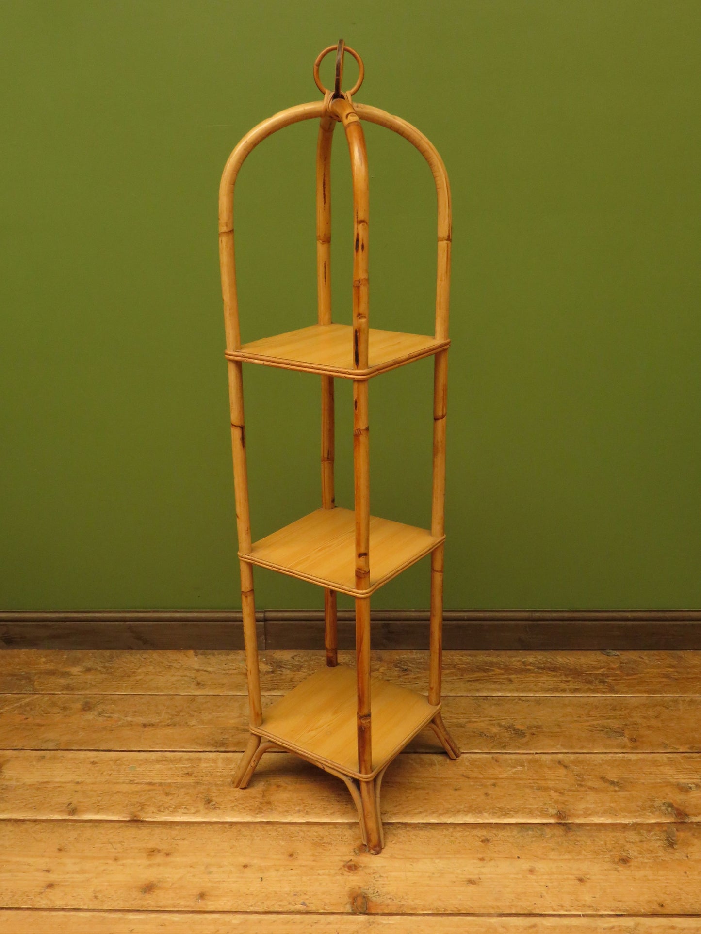 Vintage Mid Century Boho Tiki Bamboo Stand