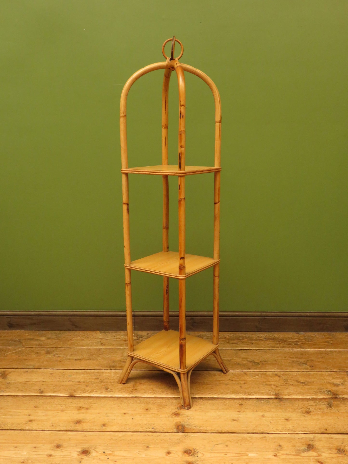 Vintage Mid Century Boho Tiki Bamboo Stand