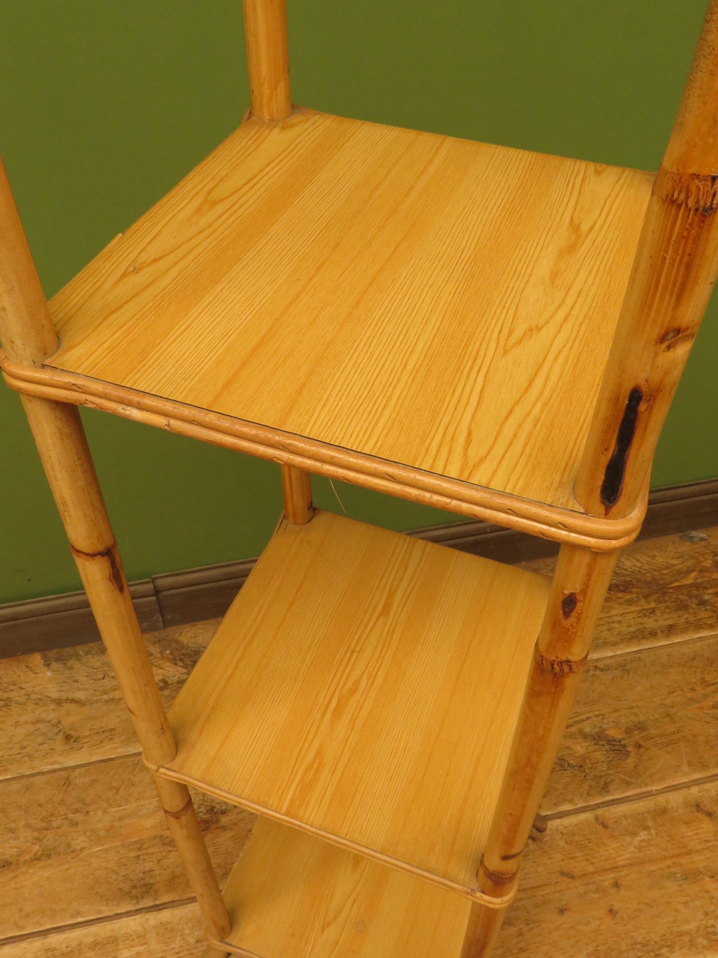 Vintage Mid Century Boho Tiki Bamboo Stand