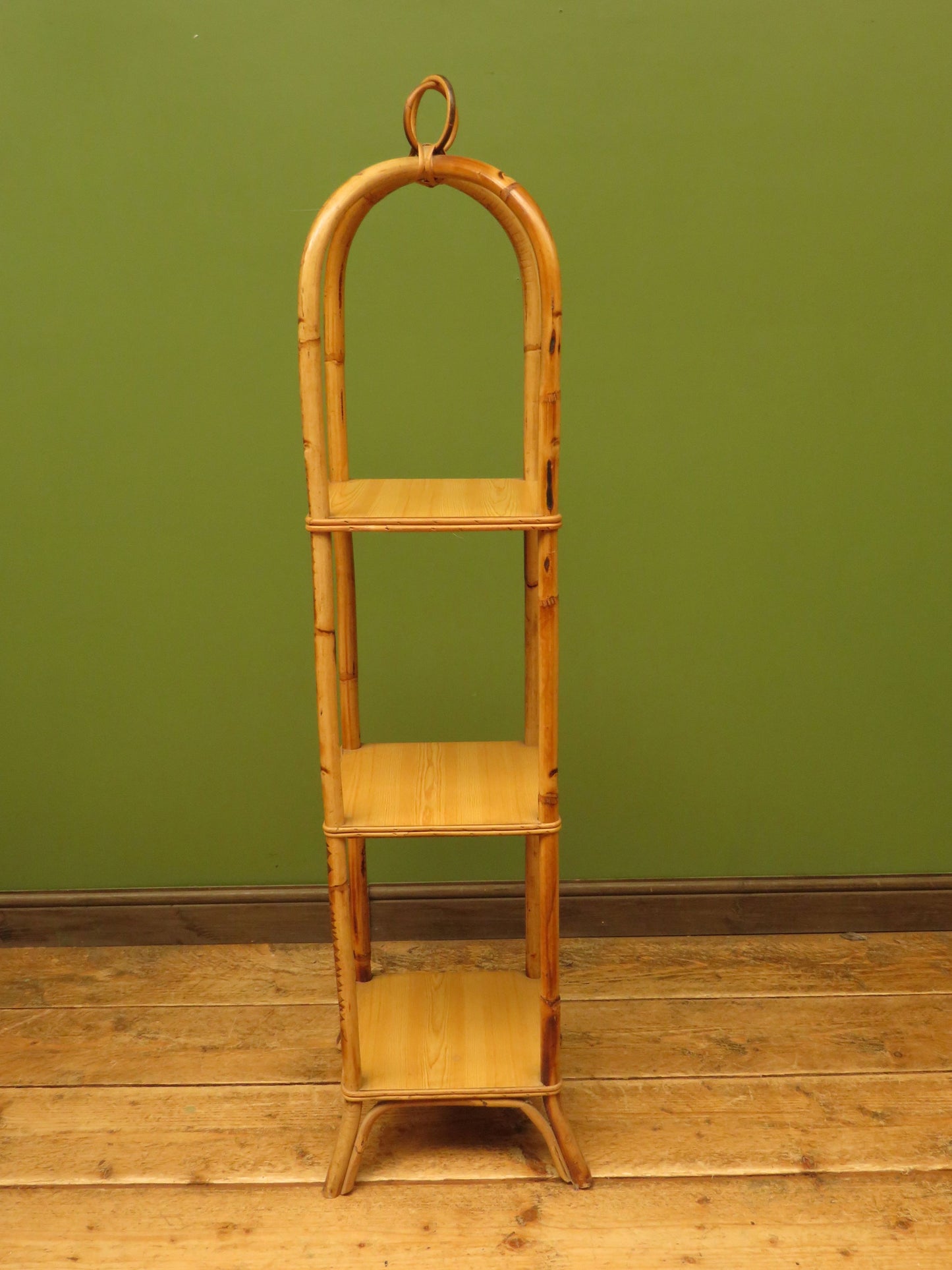 Vintage Mid Century Boho Tiki Bamboo Stand