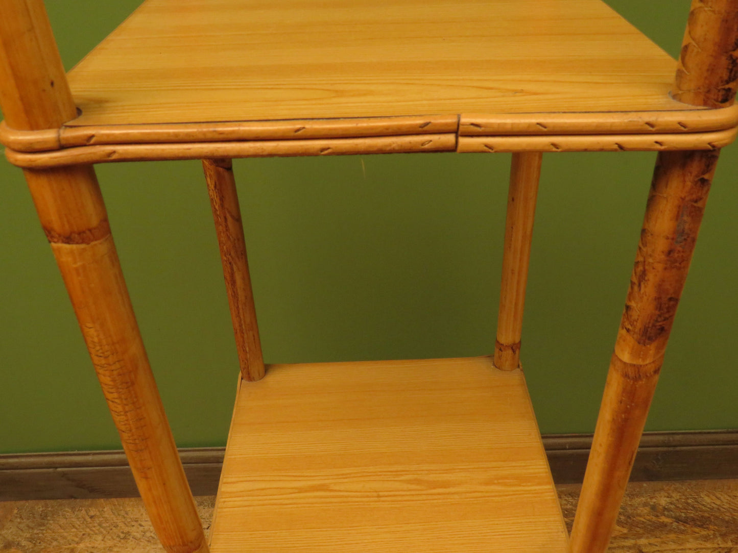Vintage Mid Century Boho Tiki Bamboo Stand