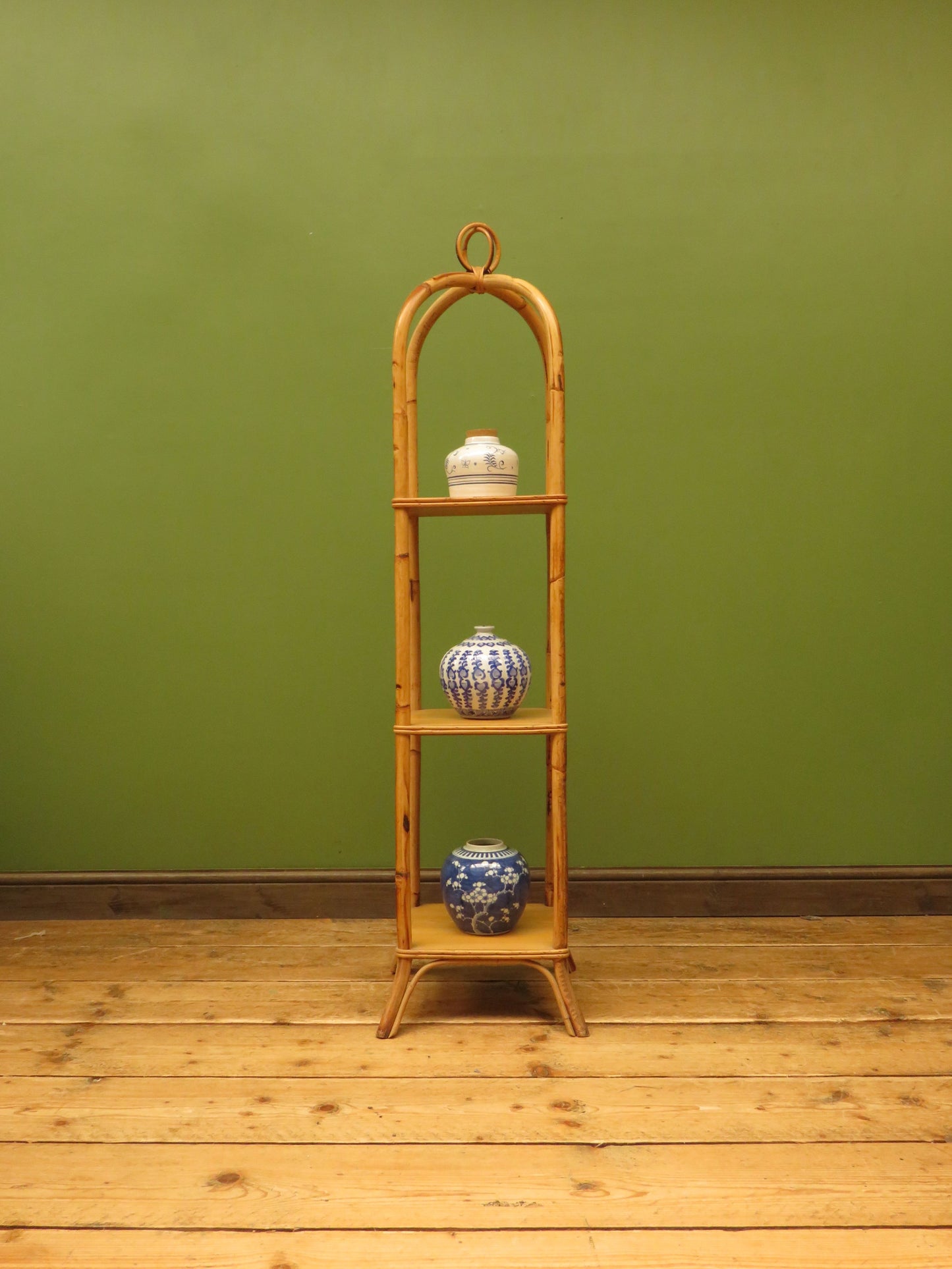 Vintage Mid Century Boho Tiki Bamboo Stand