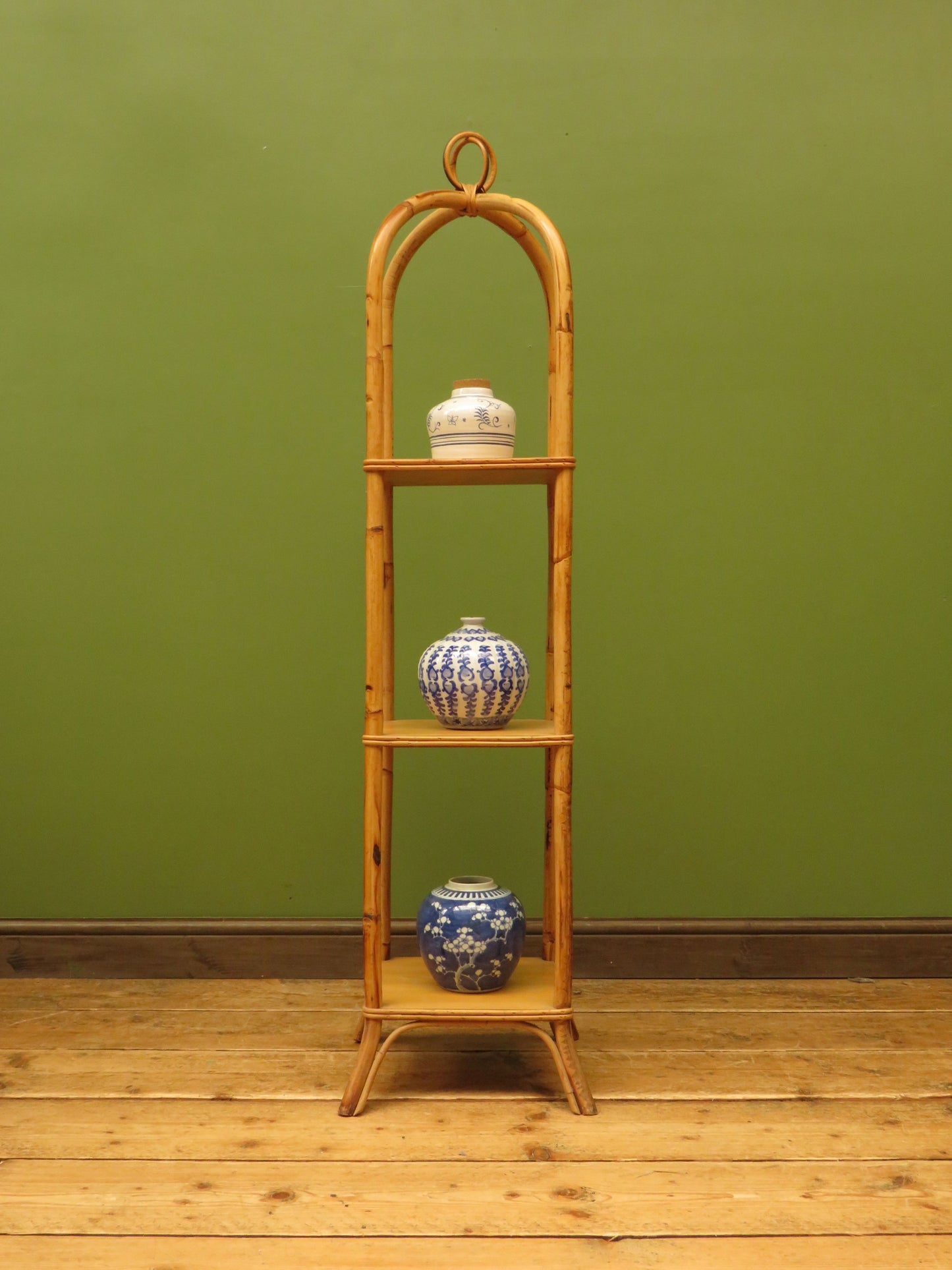 Vintage Mid Century Boho Tiki Bamboo Stand