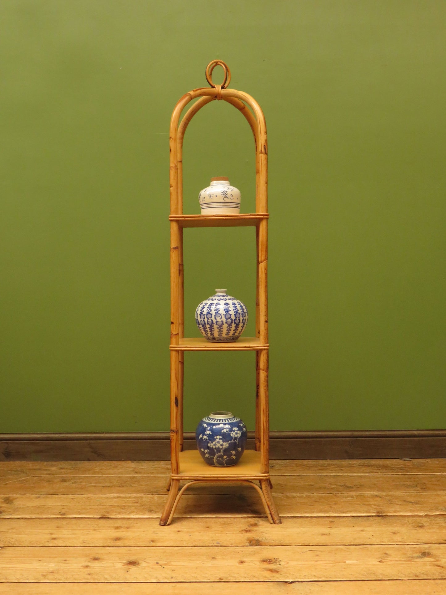 Vintage Mid Century Boho Tiki Bamboo Stand