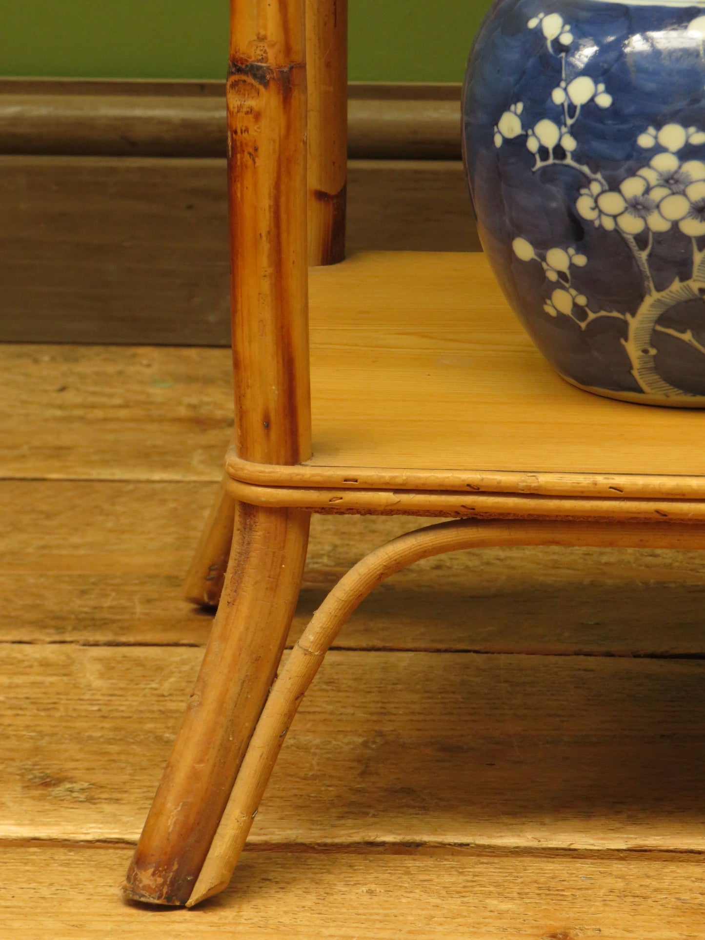 Vintage Mid Century Boho Tiki Bamboo Stand