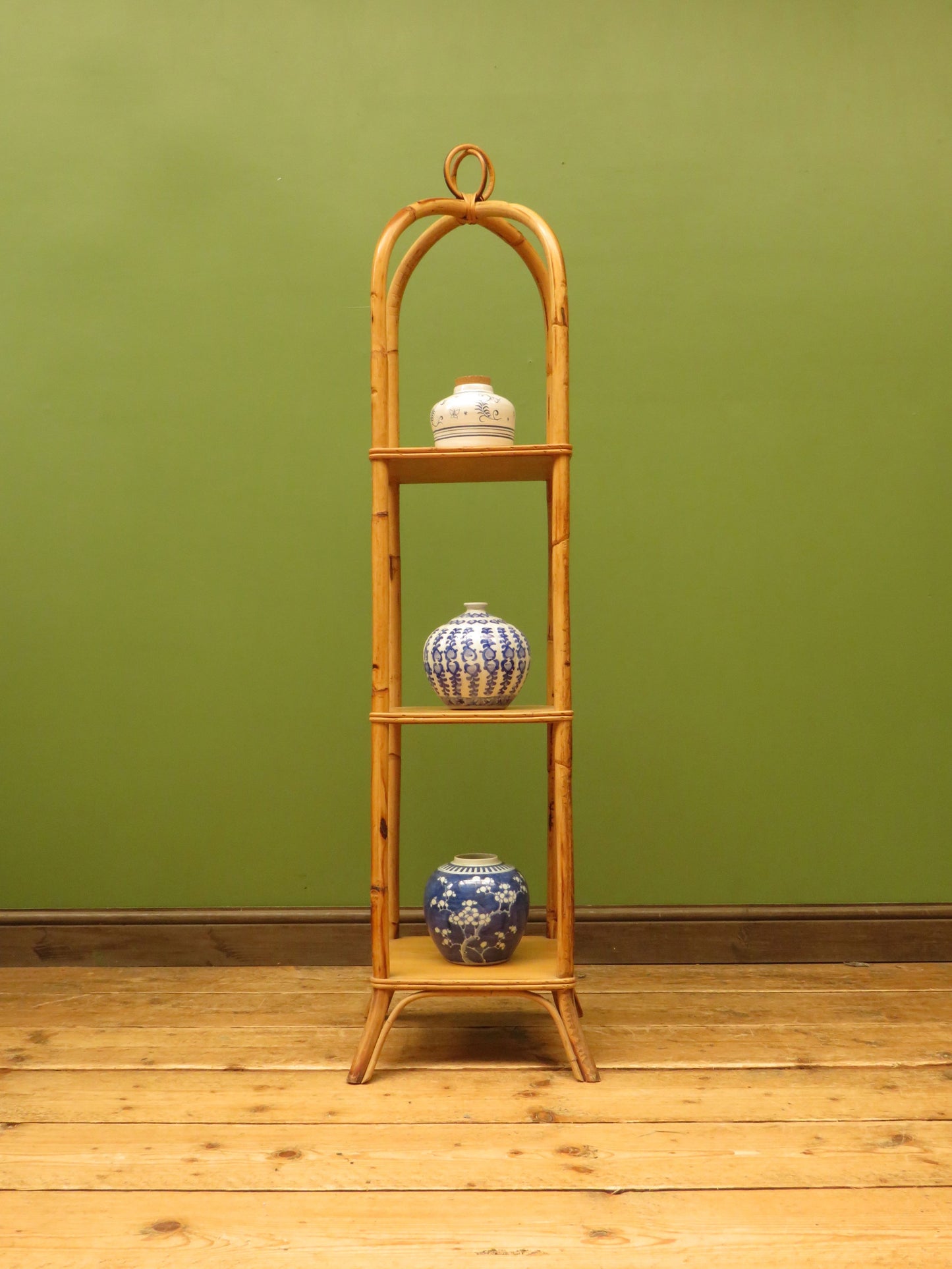 Vintage Mid Century Boho Tiki Bamboo Stand