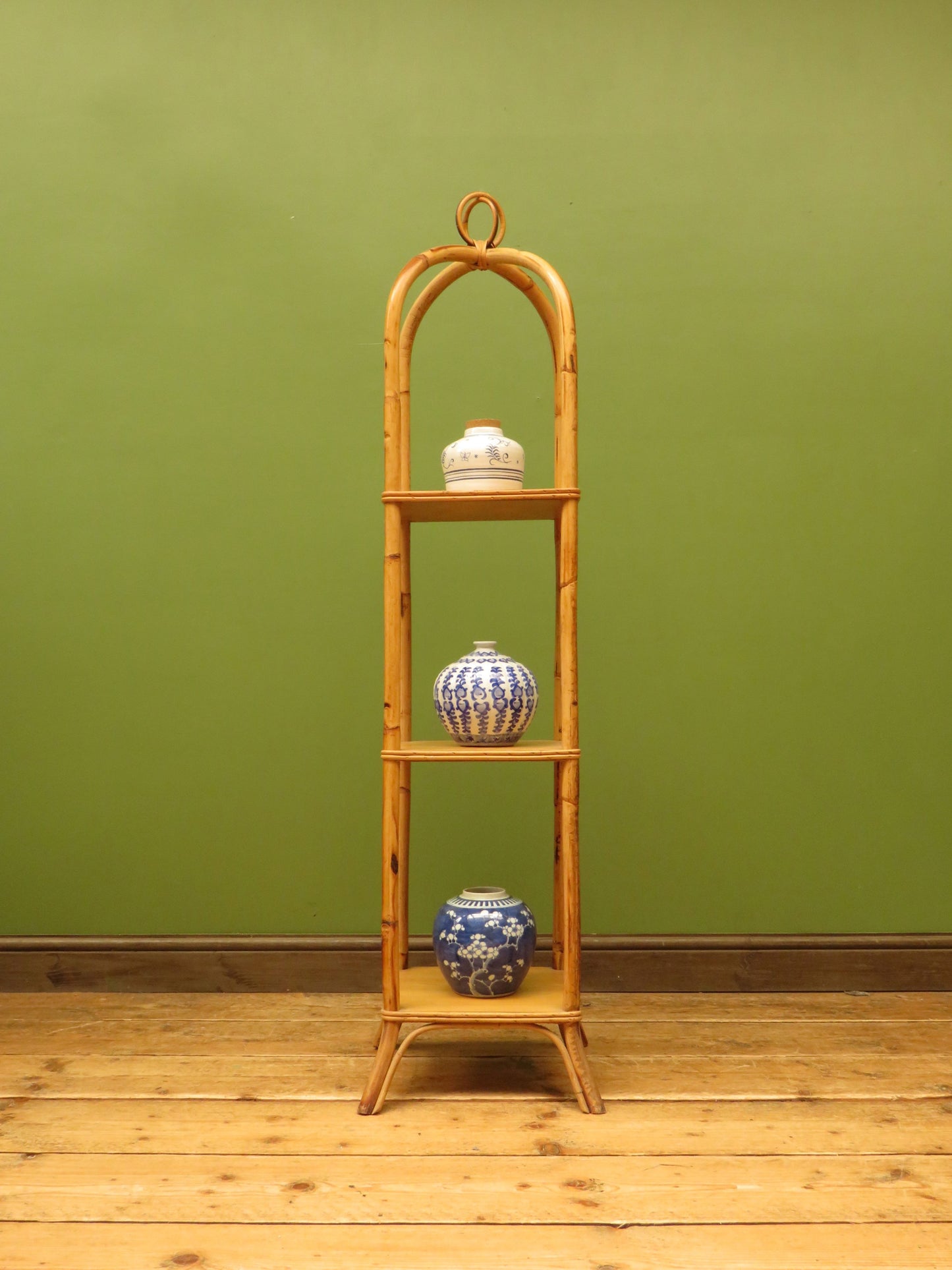 Vintage Mid Century Boho Tiki Bamboo Stand