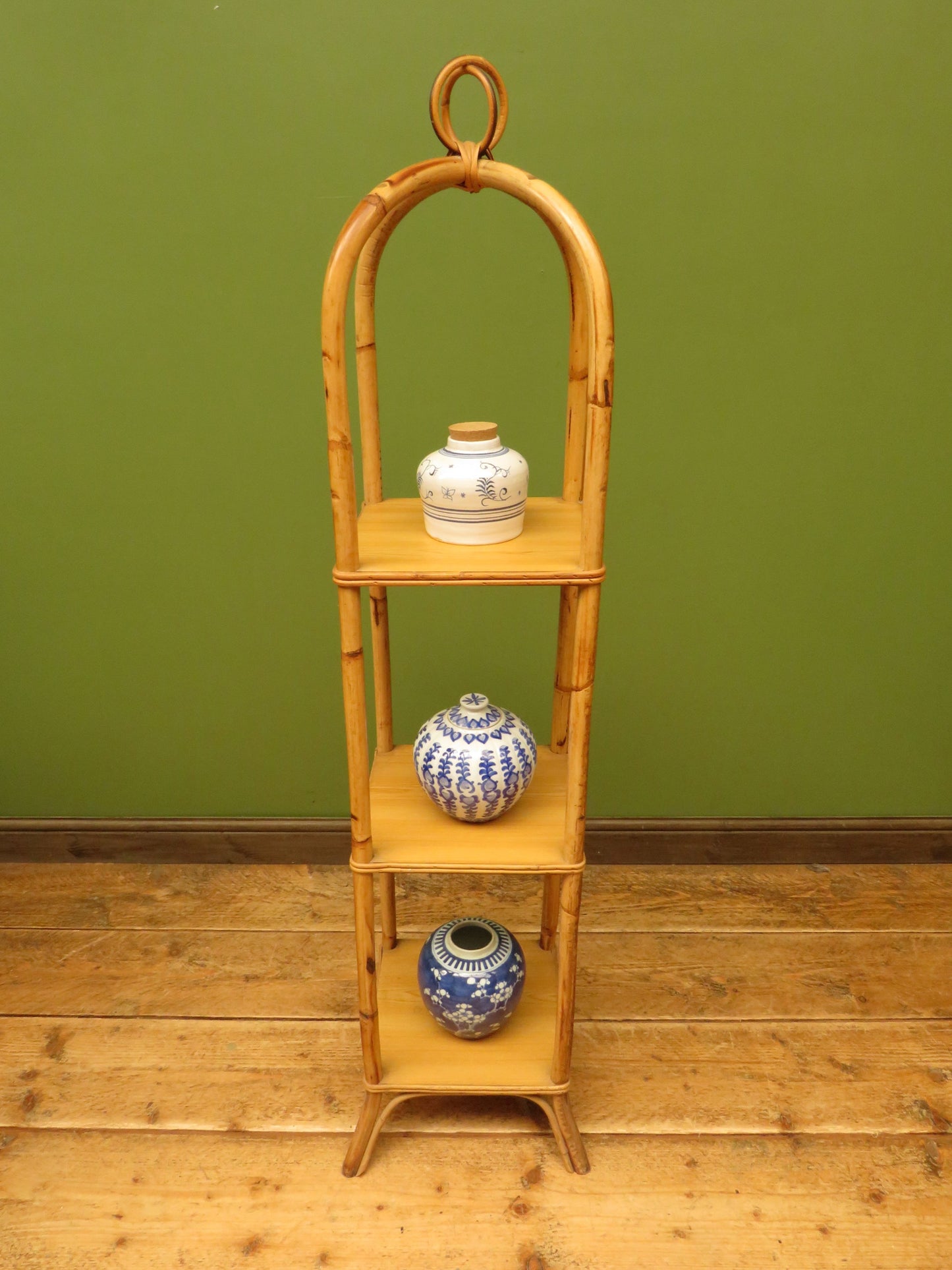 Vintage Mid Century Boho Tiki Bamboo Stand