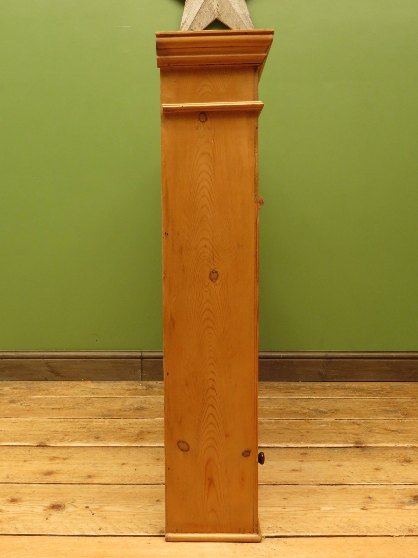 Pine Kitchen Wall Shelf with Small Drawers