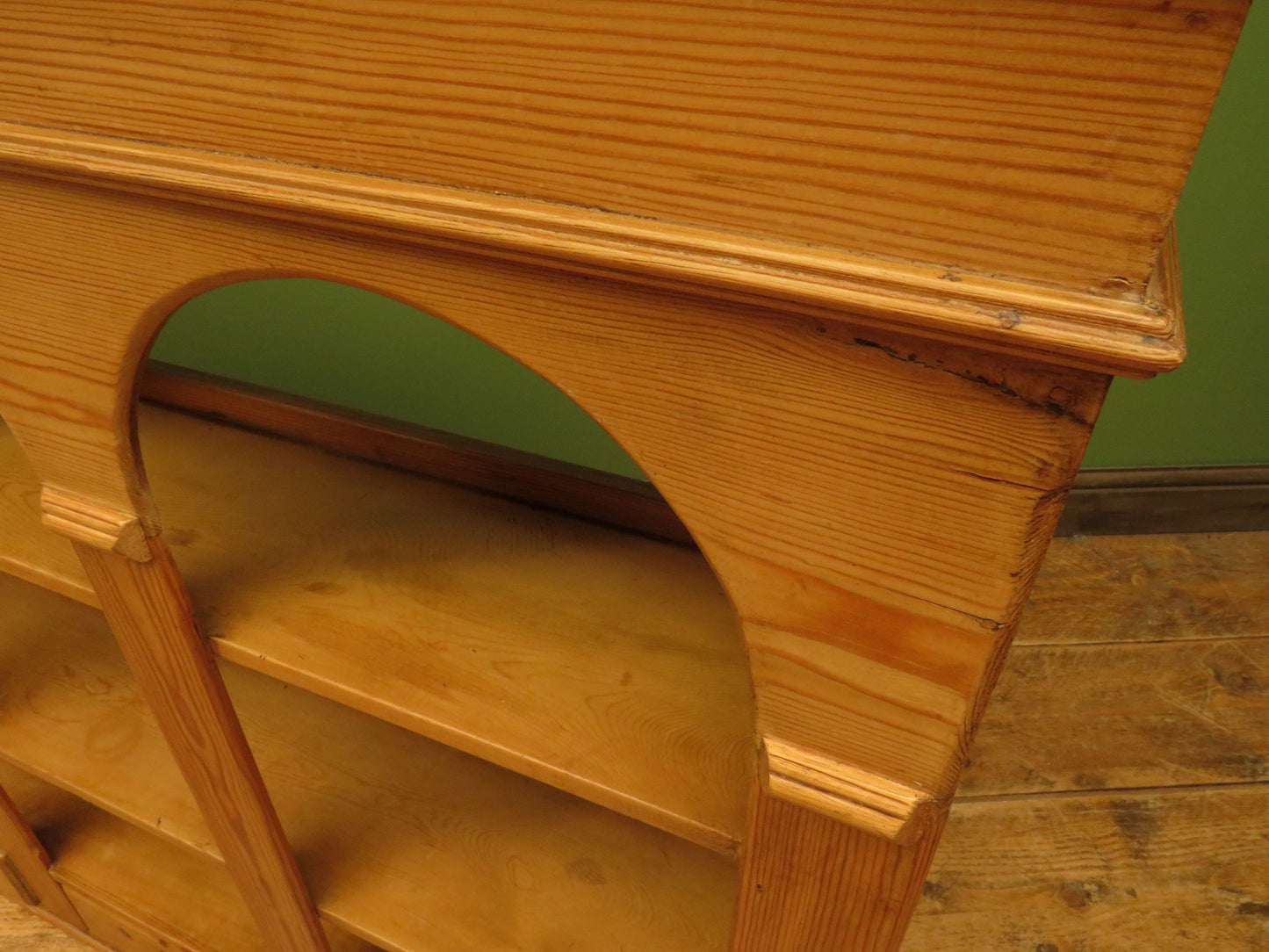 Pine Kitchen Wall Shelf with Small Drawers