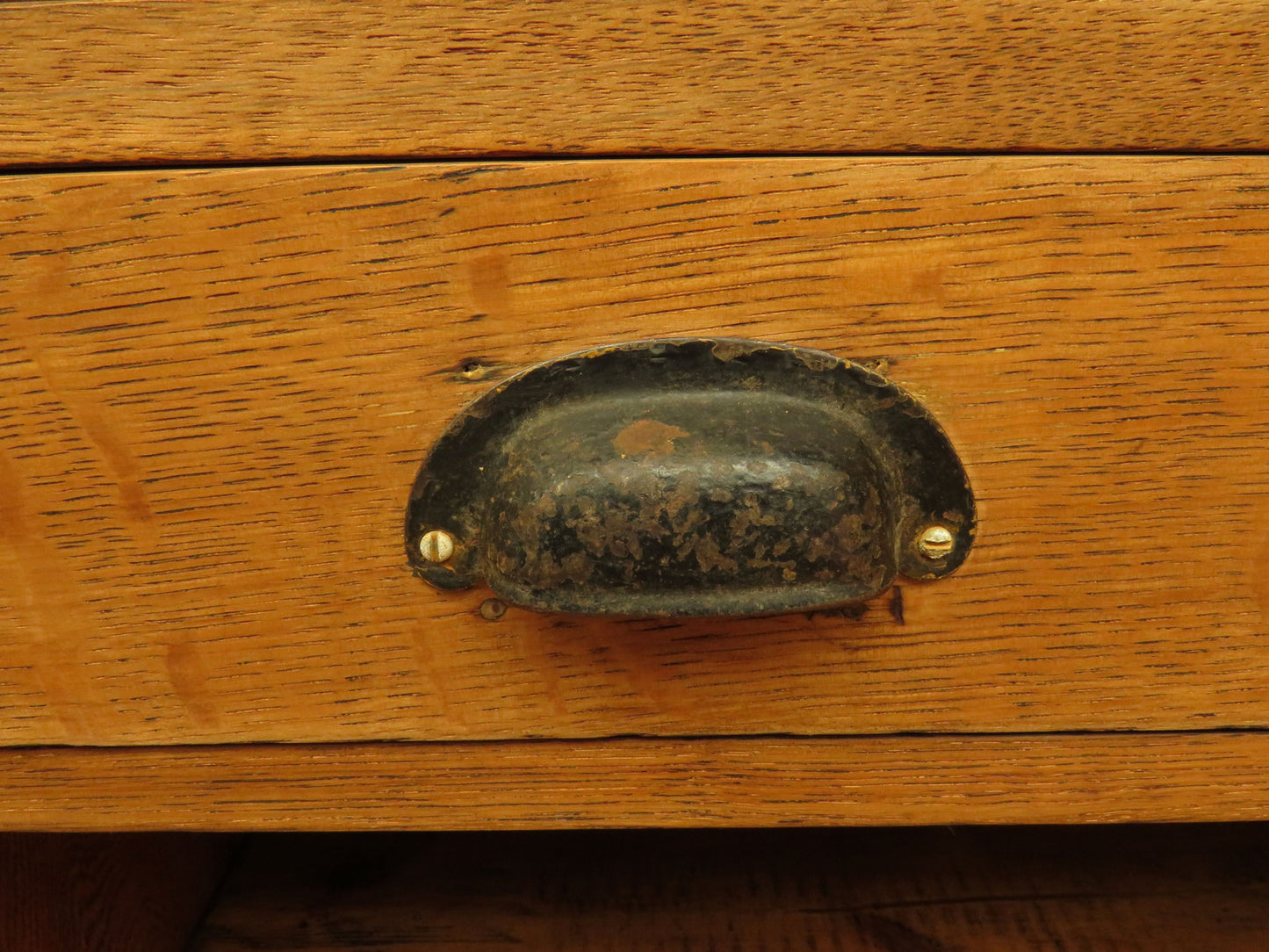 Arts & Crafts Era Oak Book Cabinet with Shelves and Cupboard