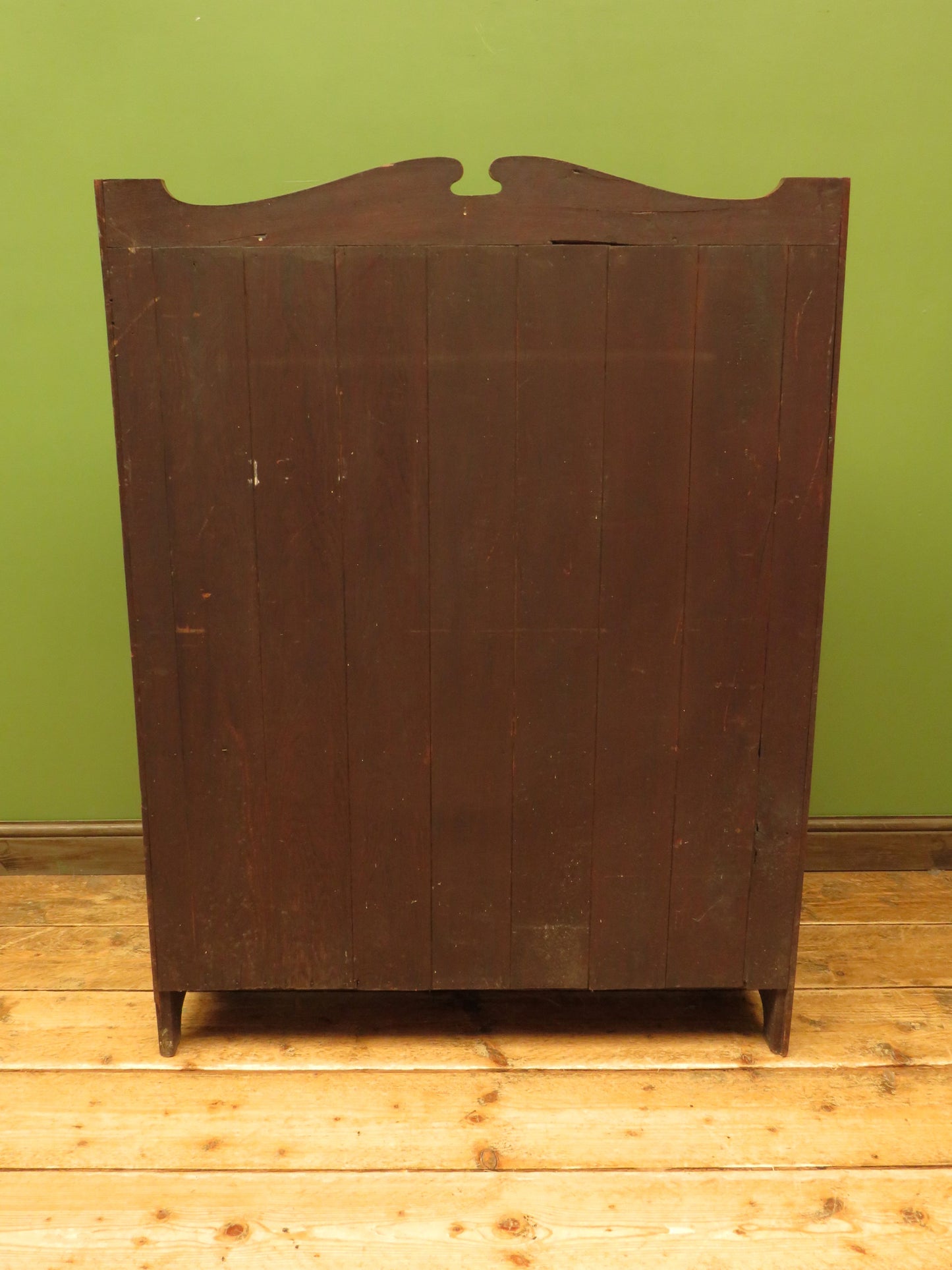 Arts & Crafts Era Oak Book Cabinet with Shelves and Cupboard