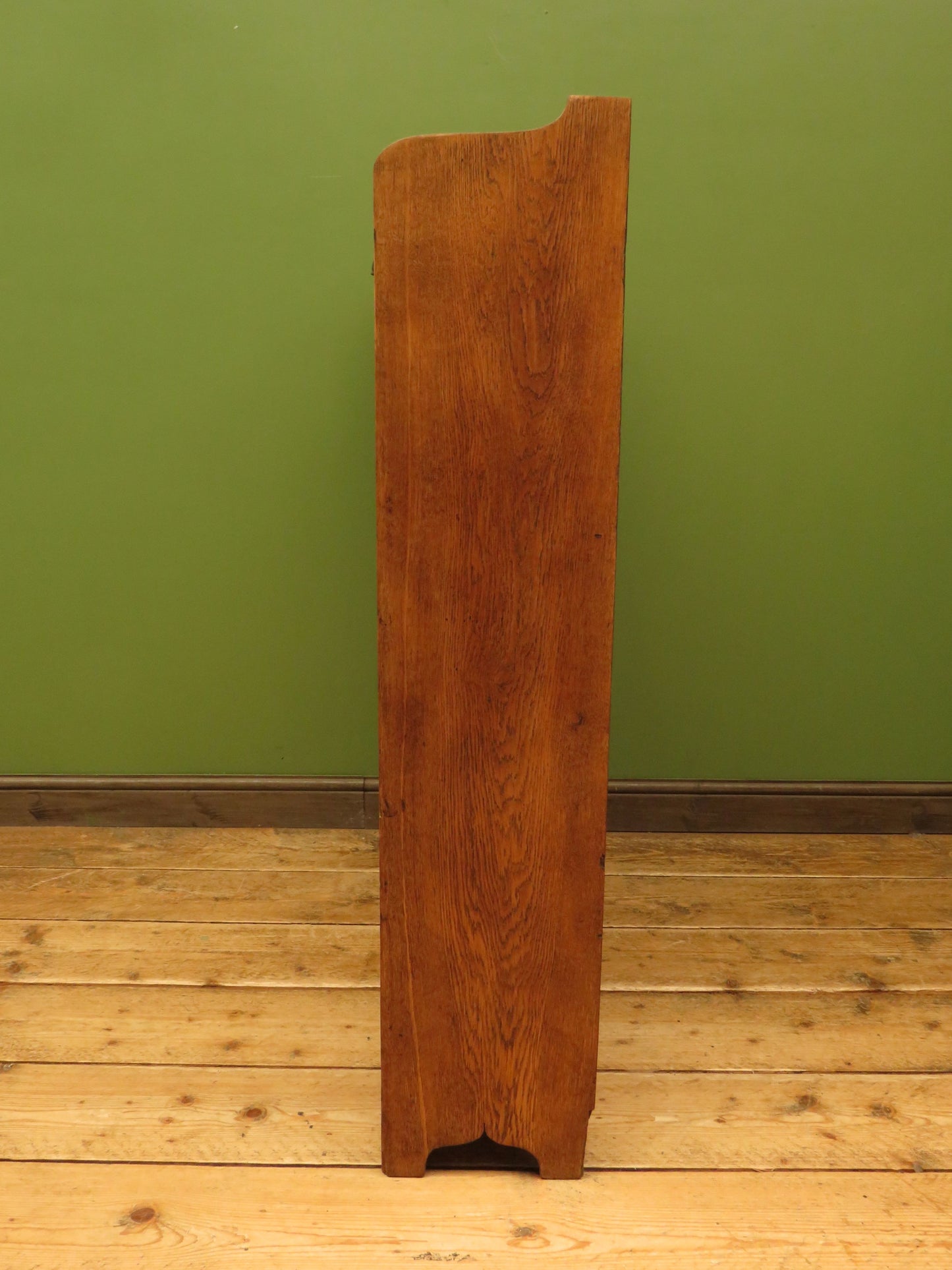 Arts & Crafts Era Oak Book Cabinet with Shelves and Cupboard