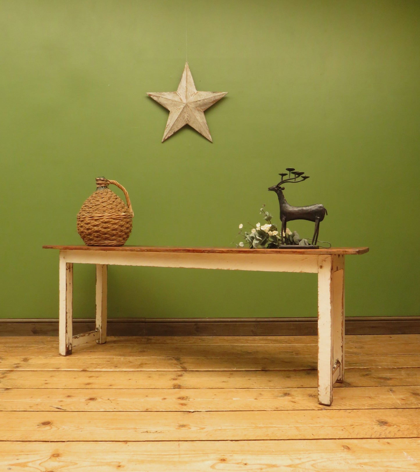 Rustic Potting Shed Bench with Chippy Paint Base