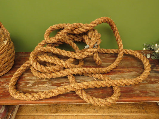 Vintage Hemp rope 25 feet x 28.25mm for decking or staircase banister
