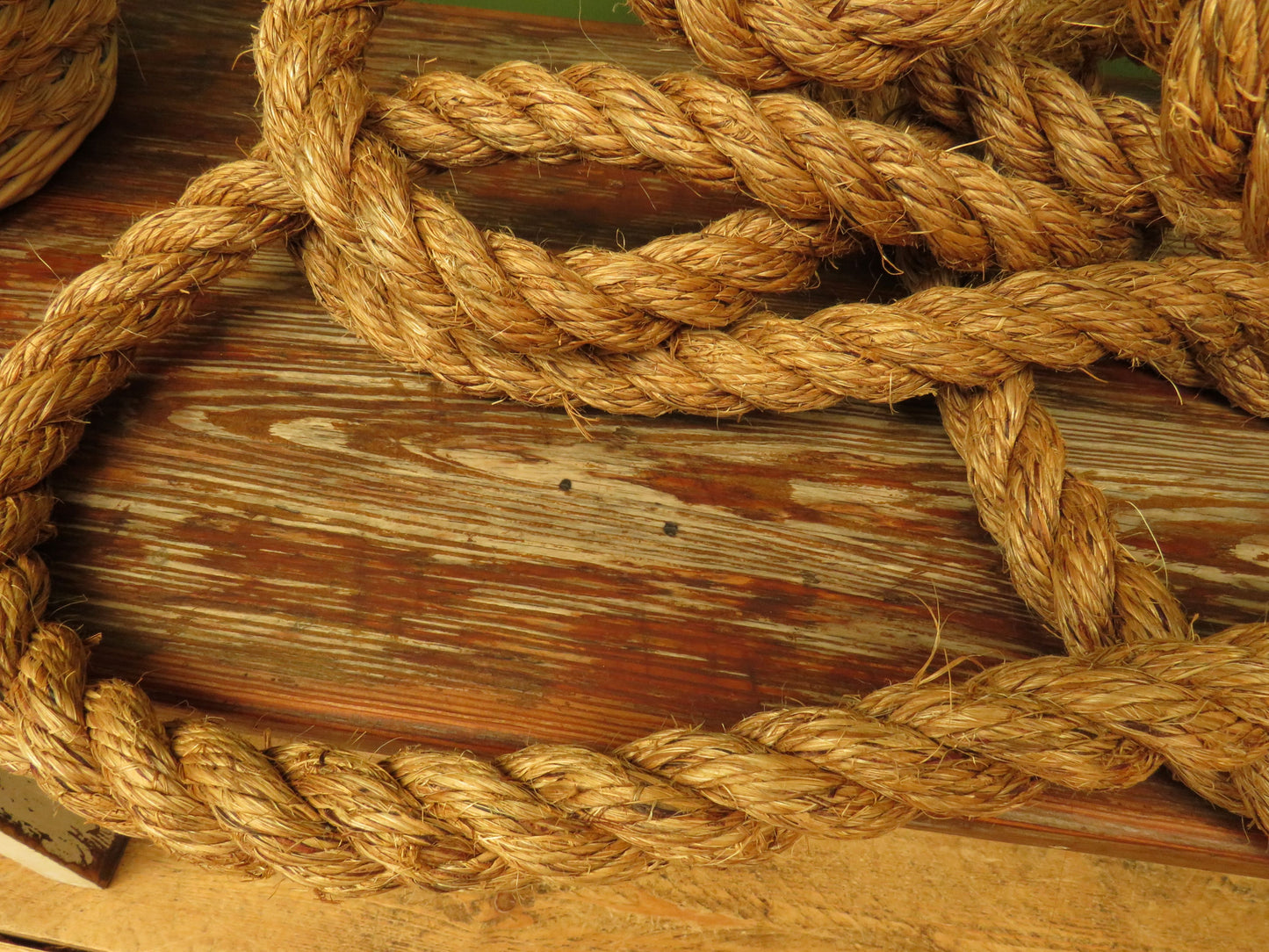 Vintage Hemp rope 25 feet x 28.25mm for decking or staircase banister