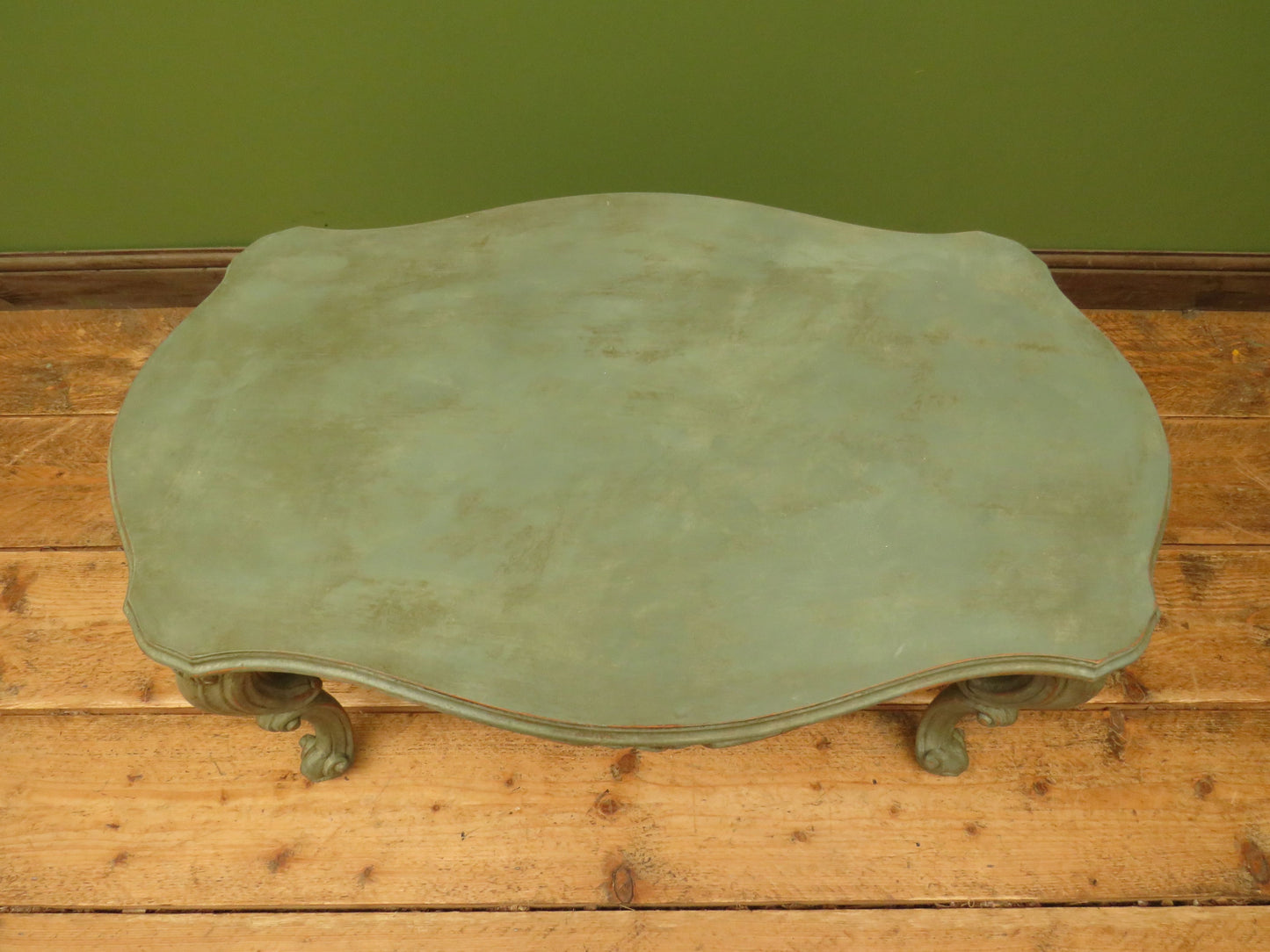 Vintage French Louis XV style Patinated Painted Coffee Table