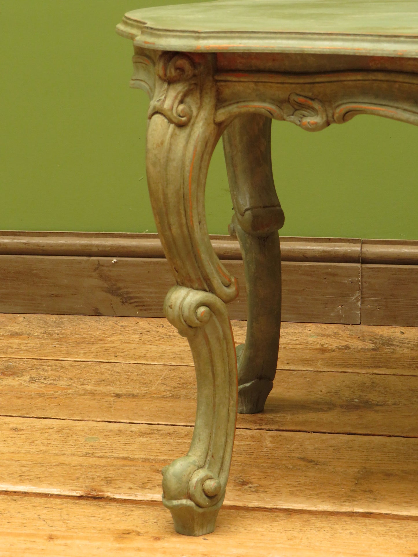 Vintage French Louis XV style Patinated Painted Coffee Table
