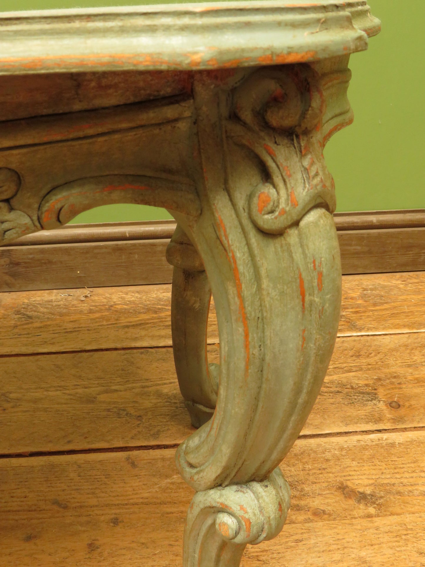 Vintage French Louis XV style Patinated Painted Coffee Table