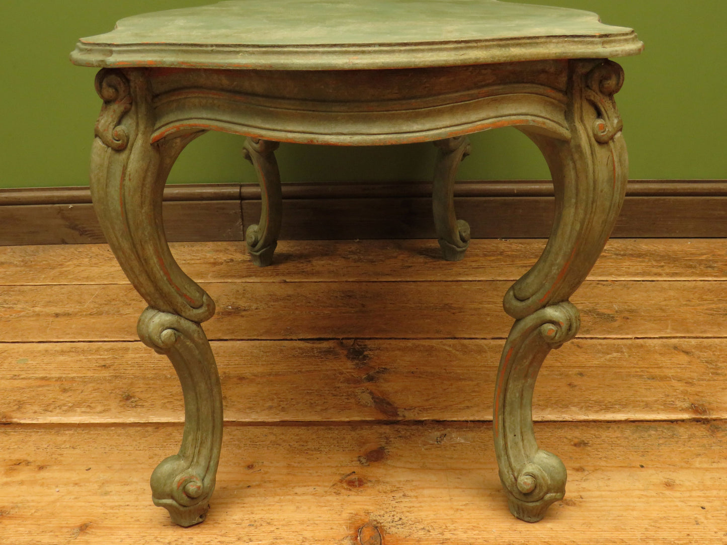 Vintage French Louis XV style Patinated Painted Coffee Table