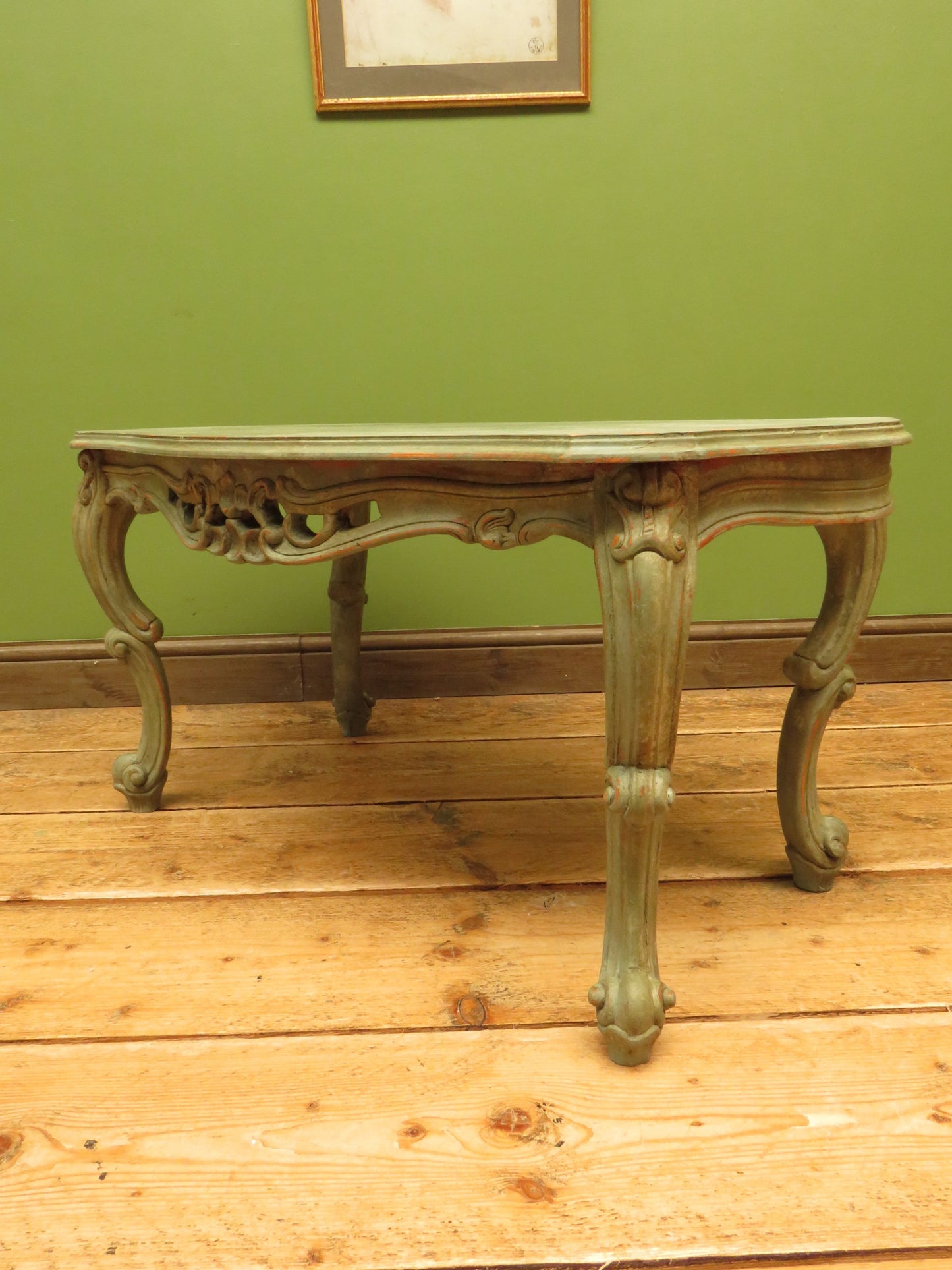 Vintage French Louis XV style Patinated Painted Coffee Table