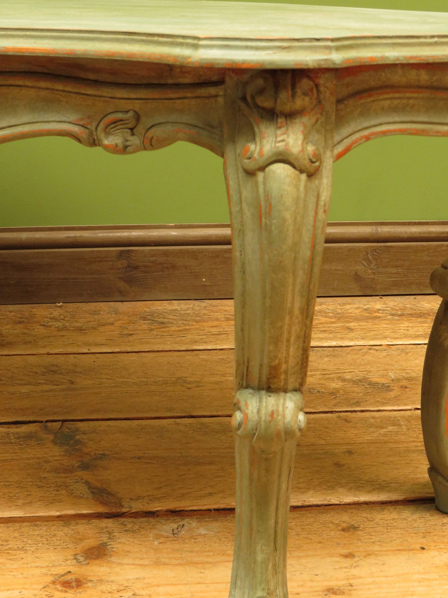 Vintage French Louis XV style Patinated Painted Coffee Table
