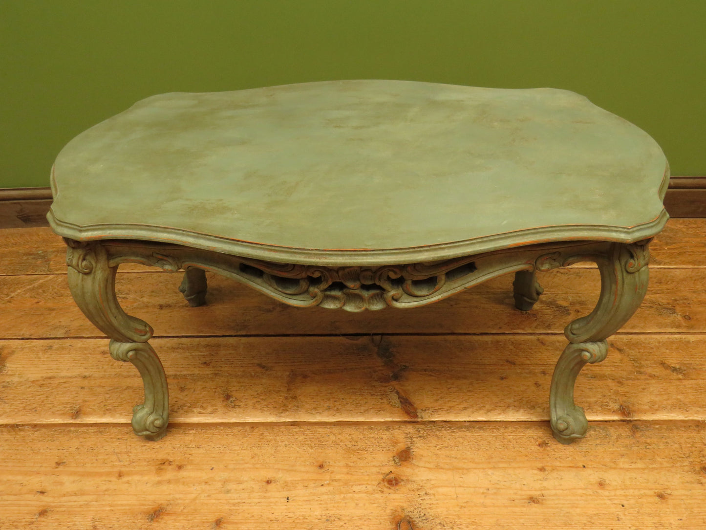 Vintage French Louis XV style Patinated Painted Coffee Table