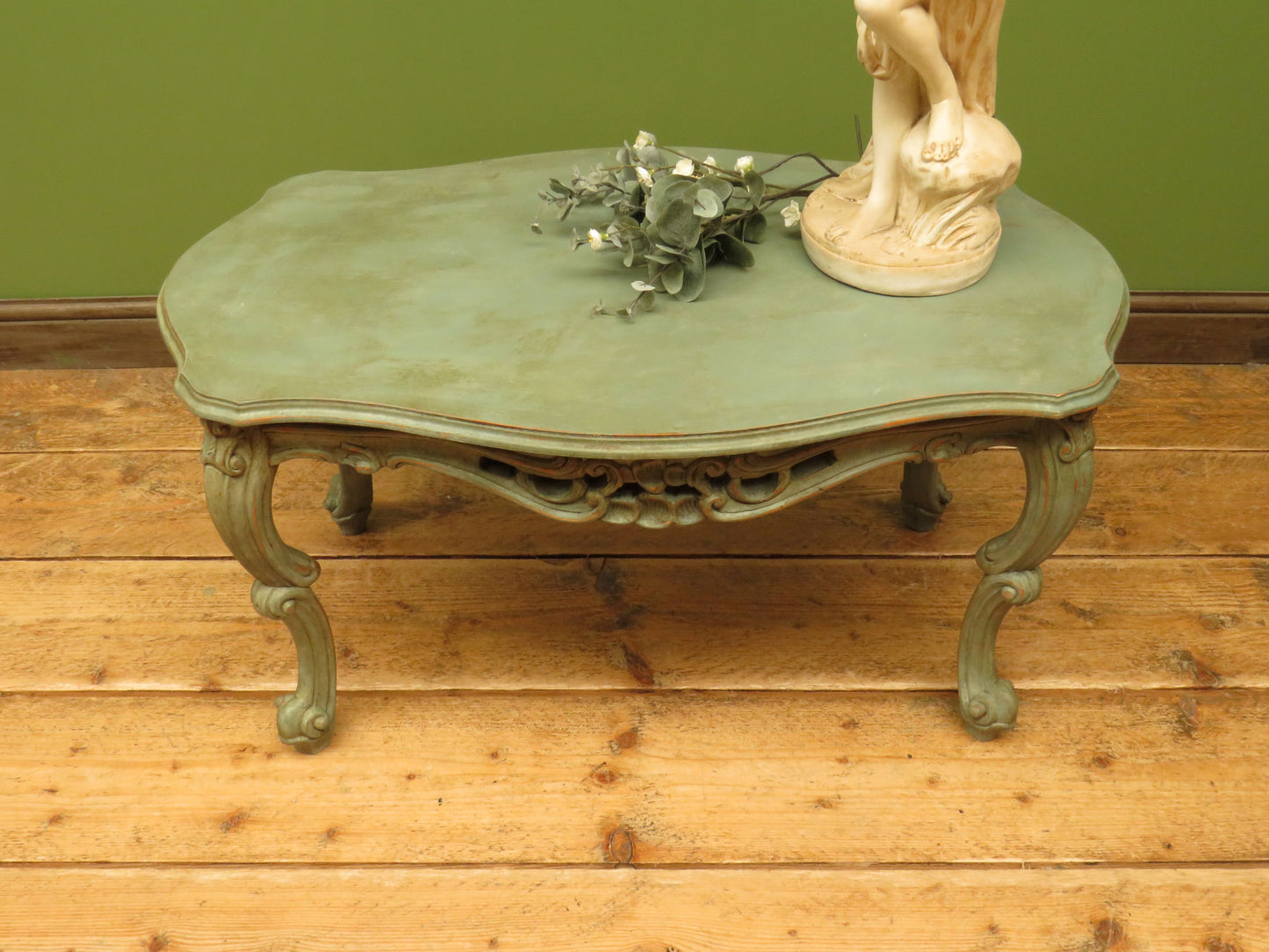Vintage French Louis XV style Patinated Painted Coffee Table