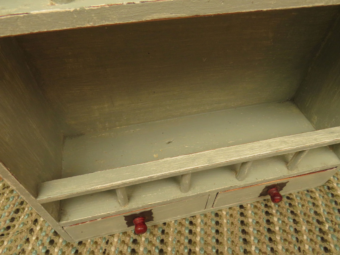 Small Painted Wall Shelf Unit with drawers