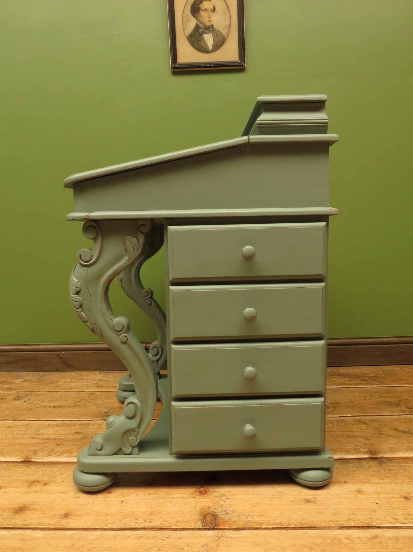 Green Painted Davenport Bureau Desk