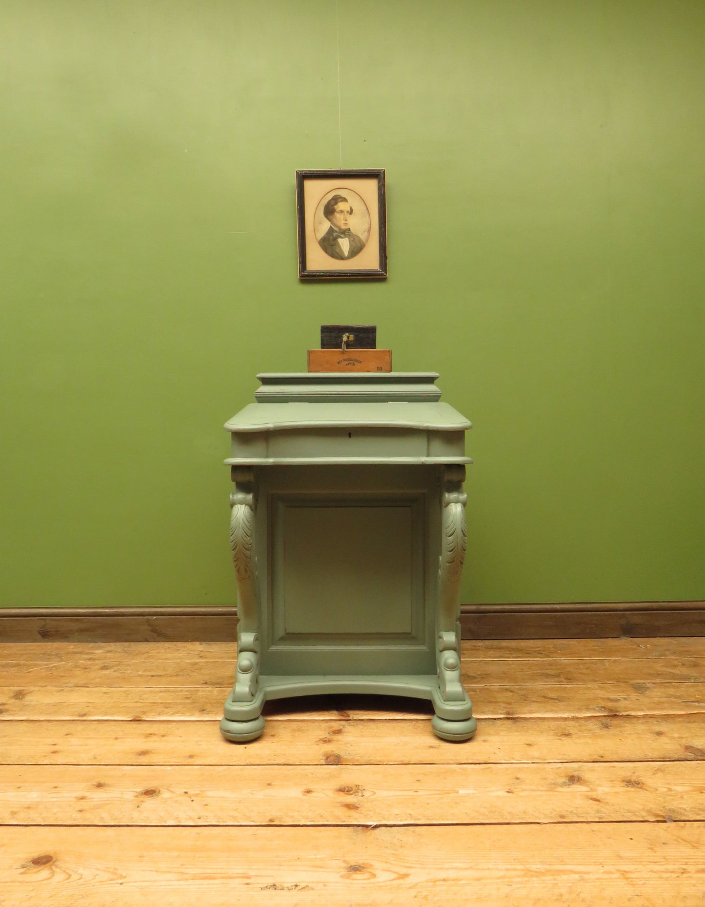 Green Painted Davenport Bureau Desk