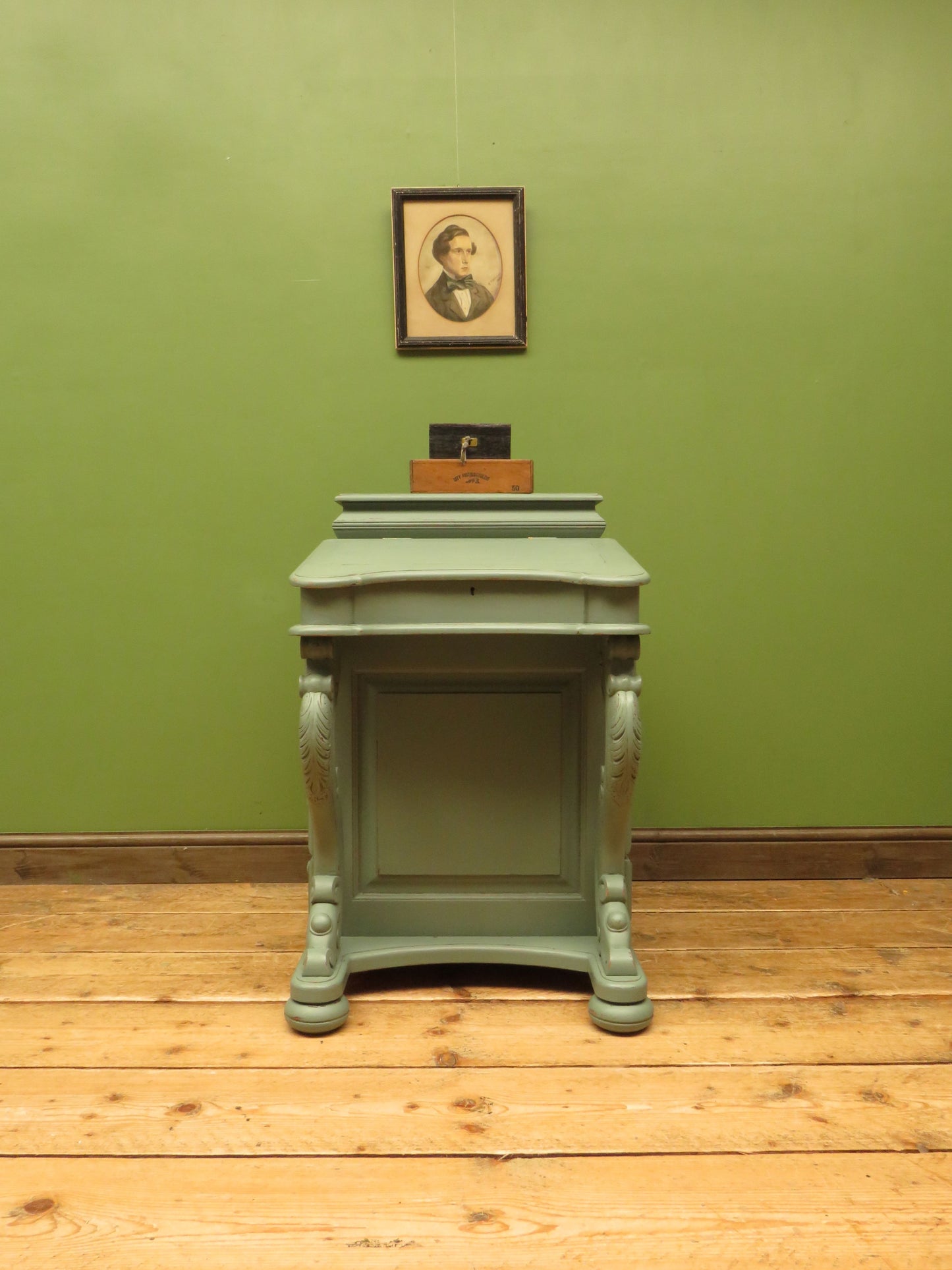 Green Painted Davenport Bureau Desk