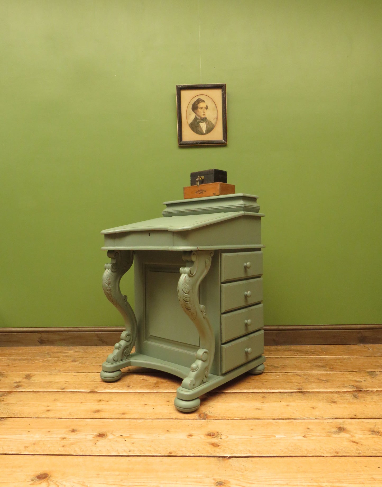 Green Painted Davenport Bureau Desk