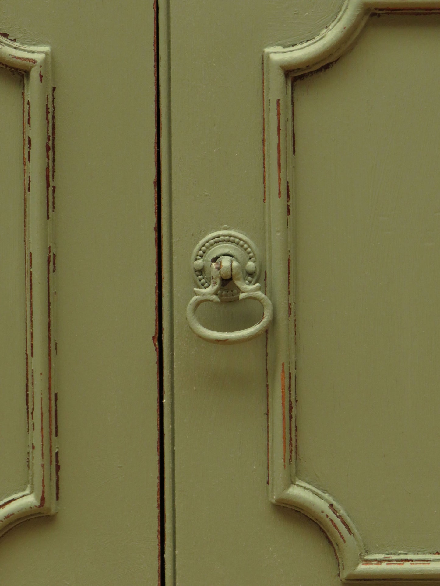 Small Green Painted Storage Cupboard with four doors