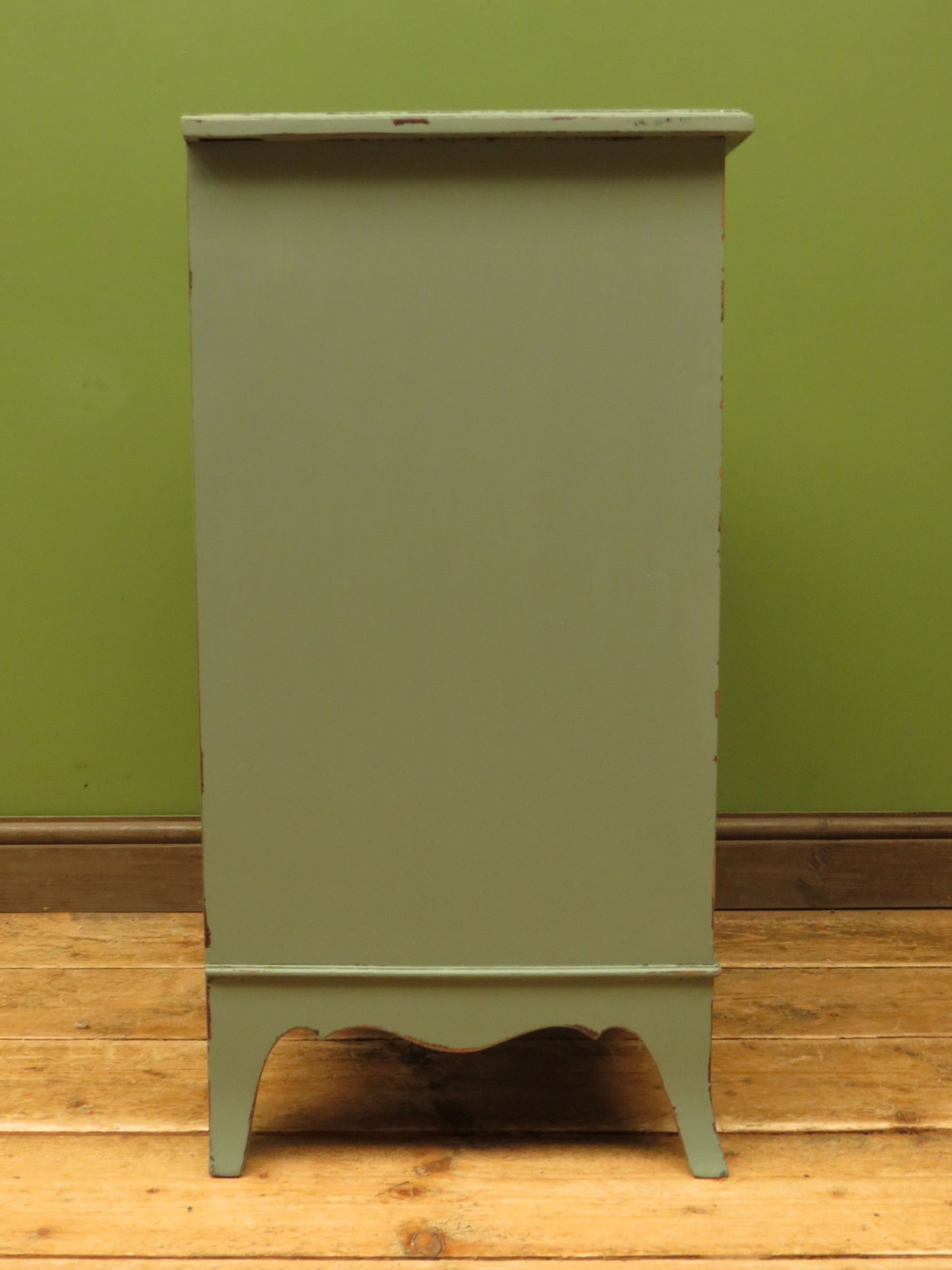 Small Green Painted Storage Cupboard with four doors