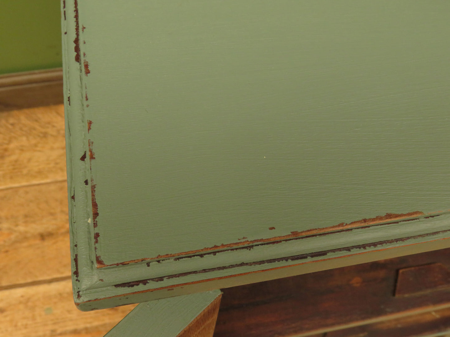 Small Green Painted Storage Cupboard with four doors